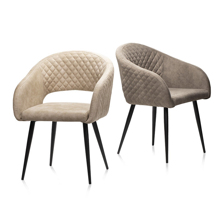 単脚］ダイニングチェア ヴィンテージ レザー調 ファブリック 肘付き