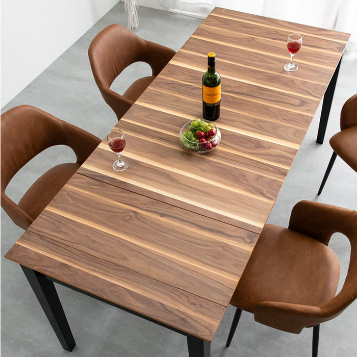 3段階伸長式 ダイニングテーブル 単品 6人掛け 大きめ 木目 木製