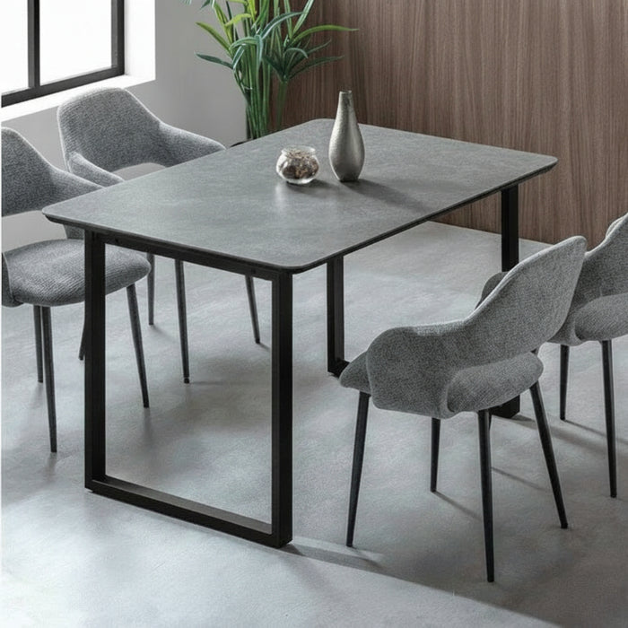 幅180cm]【玄関渡し】 4人掛け セラミック ダイニングテーブル 単品 黒