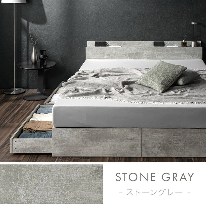 クイーン］収納ベッド ベッドフレーム USB コンセント付き 宮付き 北欧