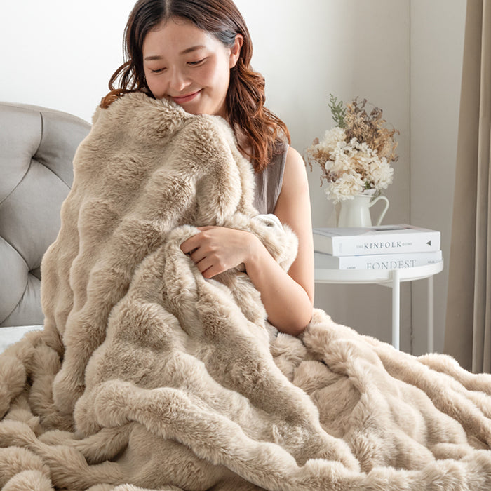 クリアランス】［ダブル］もはや、うさぎ。 あったか 2枚合わせ 毛布