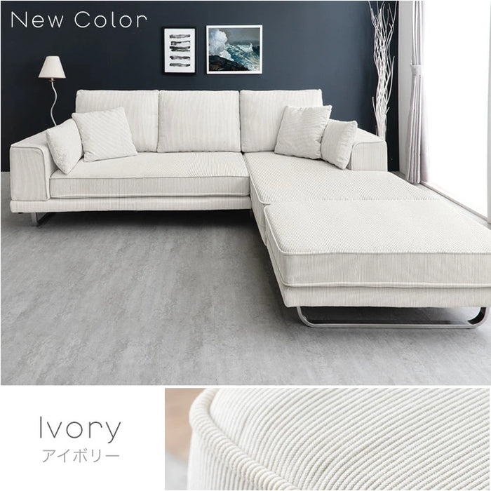 コーデュロイソファ 4人掛け カウチソファ L字 コーナーソファ【玄関