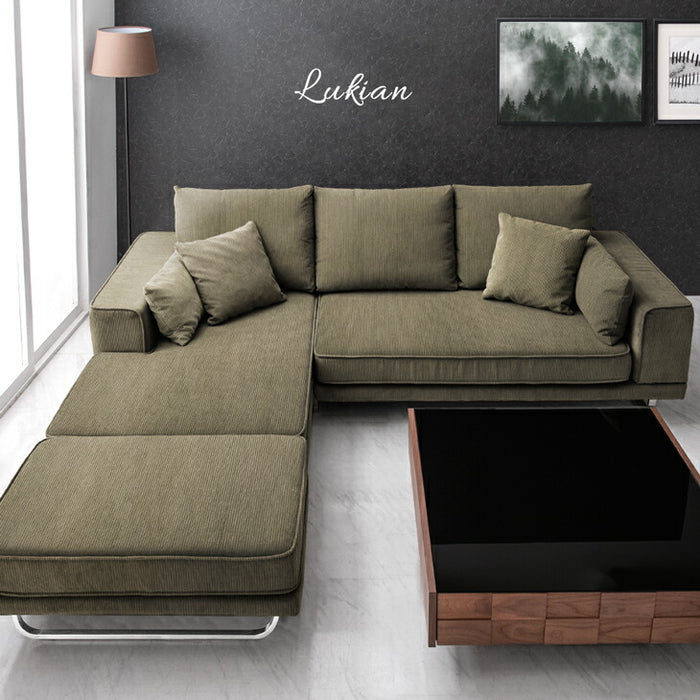 コーデュロイソファ 4人掛け カウチソファ L字 コーナーソファ【玄関