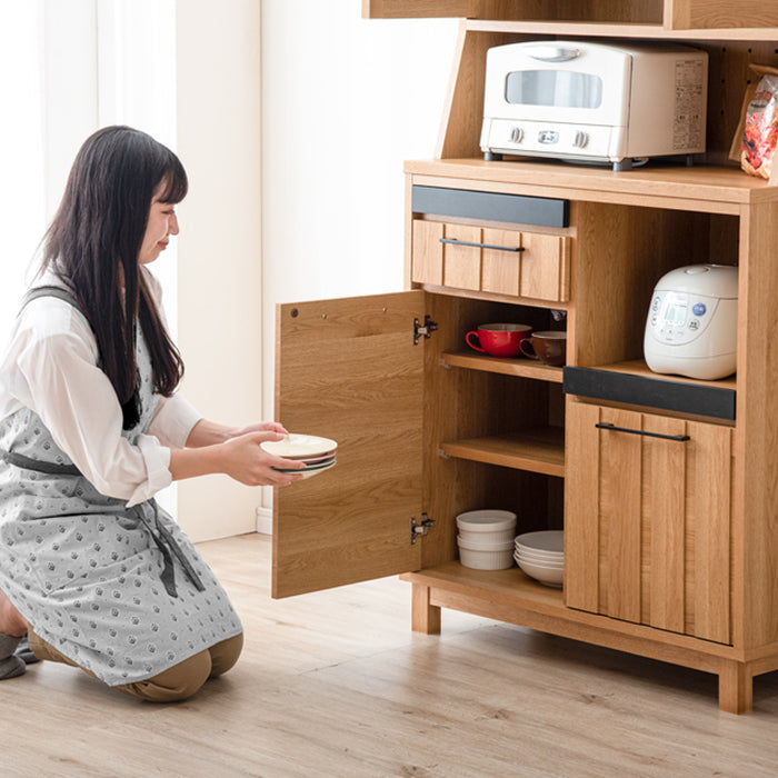 幅80cm] 食器棚 国産 完成品 キッチン収納 木製【搬入設置込み】【超