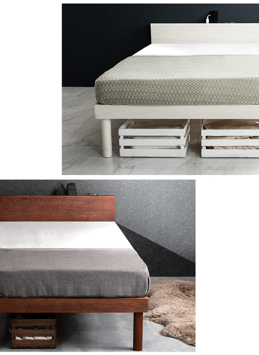 ≪累計80万台突破≫ [セミダブル] 宮付きすのこベッド フレーム単品 2