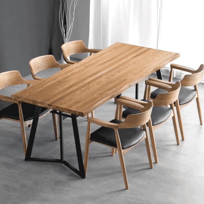 幅200］インダストリアル×北欧 ダイニングテーブルセット 7点セット 6