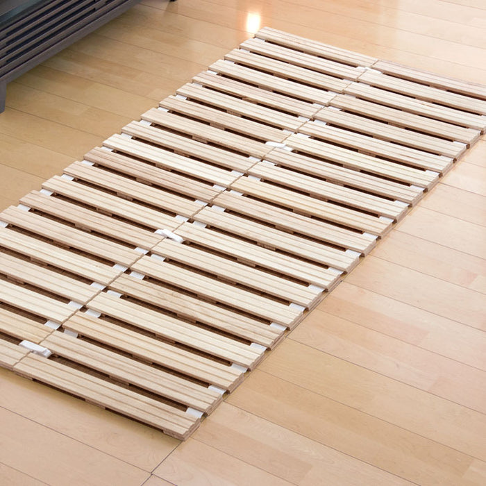 セミダブル］極厚2.5cm ロール式 すのこマット 桐 湿気対策 折りたたみ