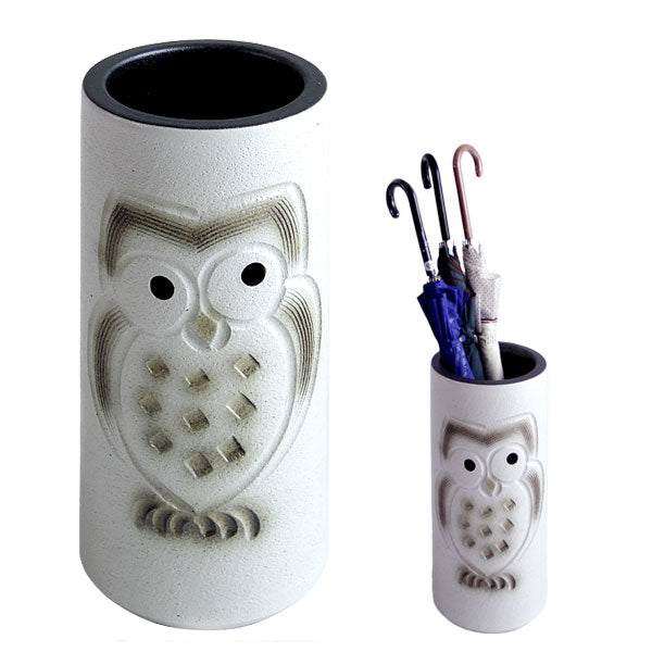 傘立て 日本製 手作り 陶器製 傘立て 信楽焼き ふくろう〔25700001