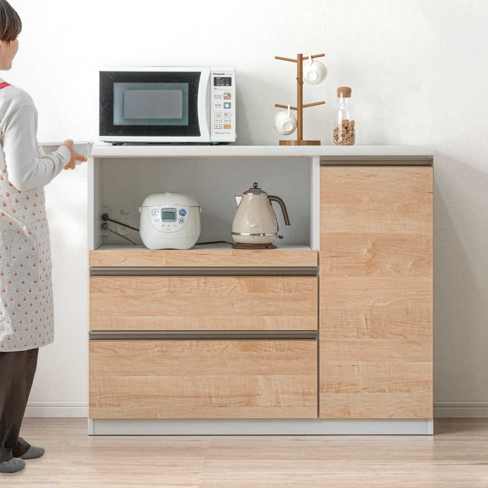 幅120cm] 国産 キッチンカウンター ハイタイプ 完成品 食器棚 キッチン