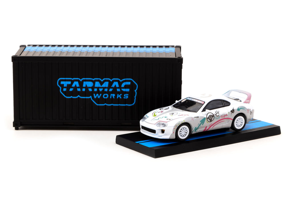 Tarmac Works 1/64 Toyota Supra RZ Logitech G AURORA with Container - L