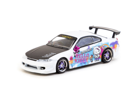 Tarmac Works 1/64 VERTEX Nissan Silvia (S15) Hello Kitty Drift Car - I
