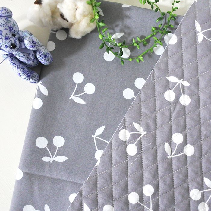 さくらんぼツイン グレー【ランチョンマット】手作りキット 作り方