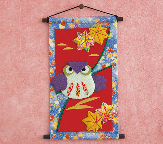 くるみ絵壁飾り 秋・ふくろうの紅葉: キット｜手づくりタウン by 日本