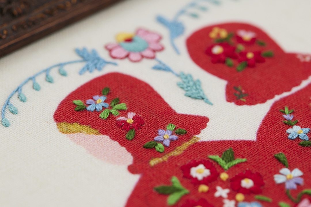 柏木リエさん×bitteさん 民族衣装の刺繍フレーム「スウェーデン