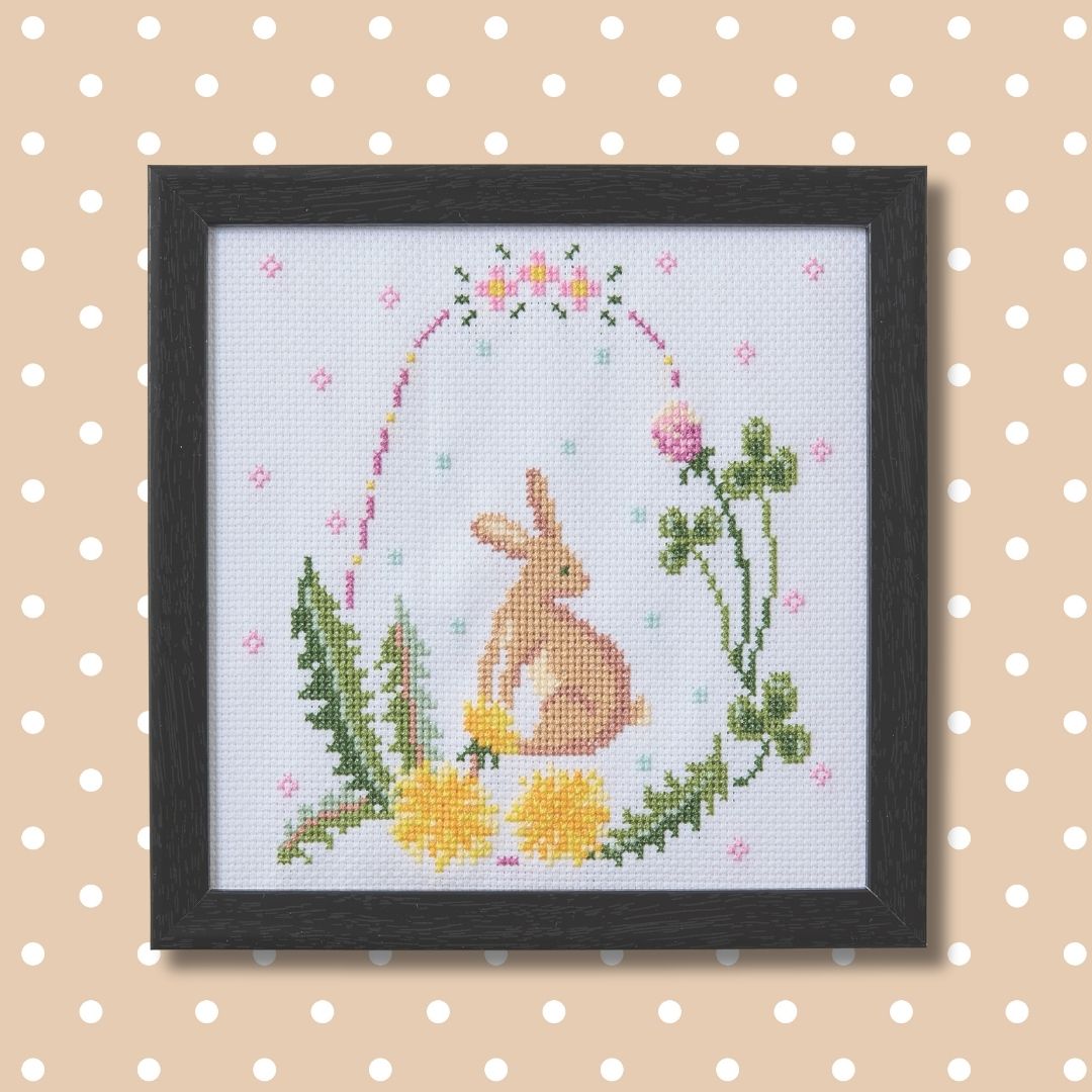 彩葉 季節を彩るクロスステッチ ウサギとタンポポ: キット｜手づくり