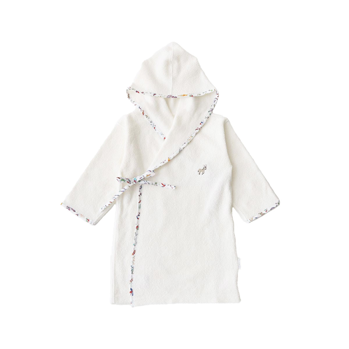 ベビーパイピングバスローブ&くまさんセット(ホワイト)(FREE