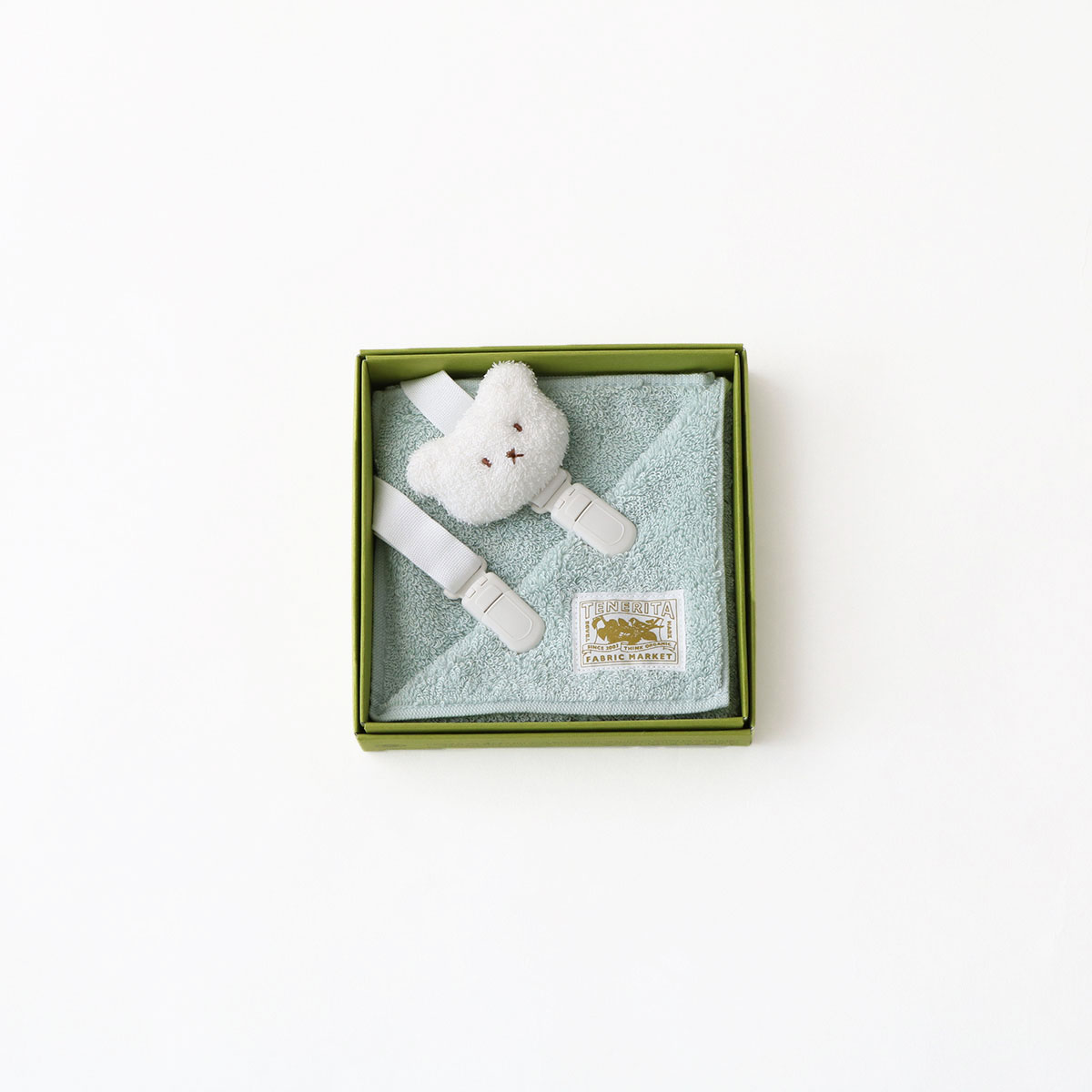 超甘撚りタオルハンカチ&スタイクリップくまさん(FREE -): ギフト