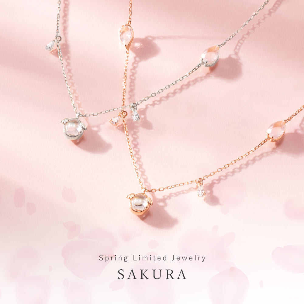 数量限定 桜 花びら フローラル ネックレス｜天使の卵 輝く天使の羽
