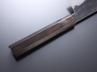 牛刀包丁 伝家の宝刀 八角黒檀柄仕様 | 藤原照康刃物工芸