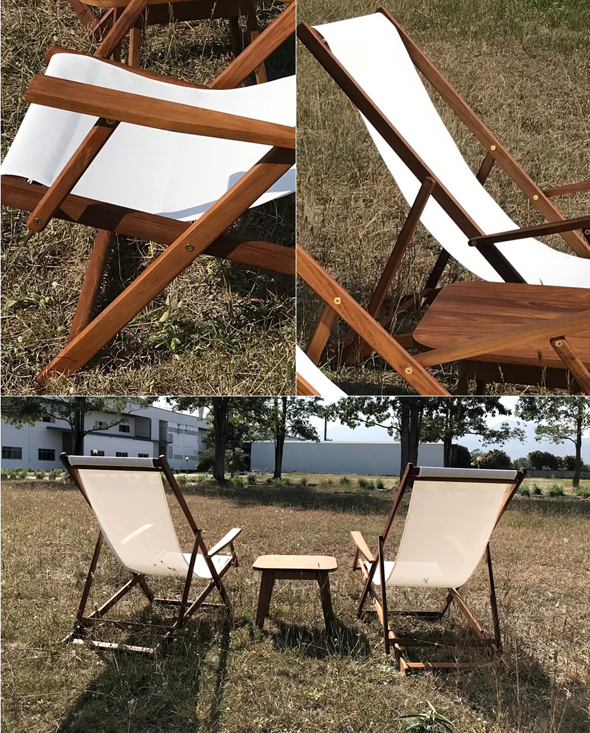 リビエラ ビーチ フランス製高級生地デッキチェアー （RIV-BEACH