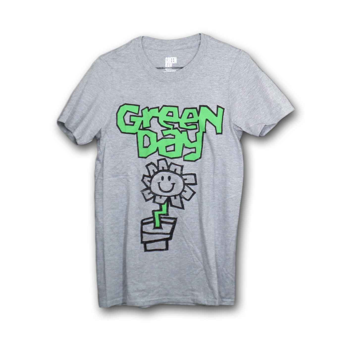 Green Day バンドTシャツ グリーン・デイ Flower Pot GREY - バンドT