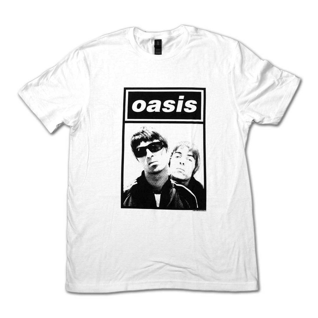 Oasis バンドTシャツ オアシス Noel & Liam Boxed Photo WHITE