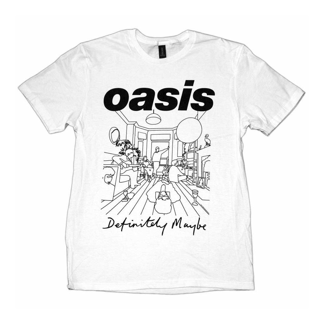 Oasis バンドTシャツ オアシス Definitely Maybe Line Drawing WHITE