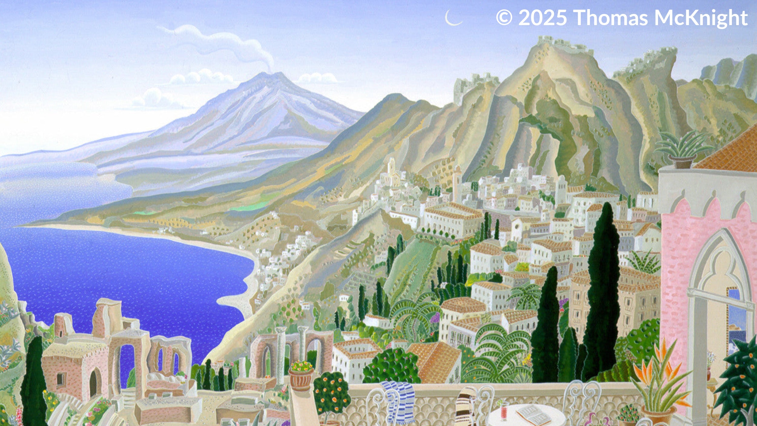 トーマスマックナイト RIVIERA COAST アート ポスター 風景画 トーマス