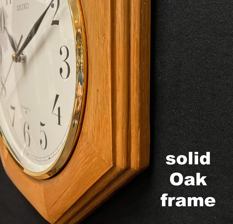 Seiko QXA102BC Quartz Oak Wall Clock - The Clock Depot