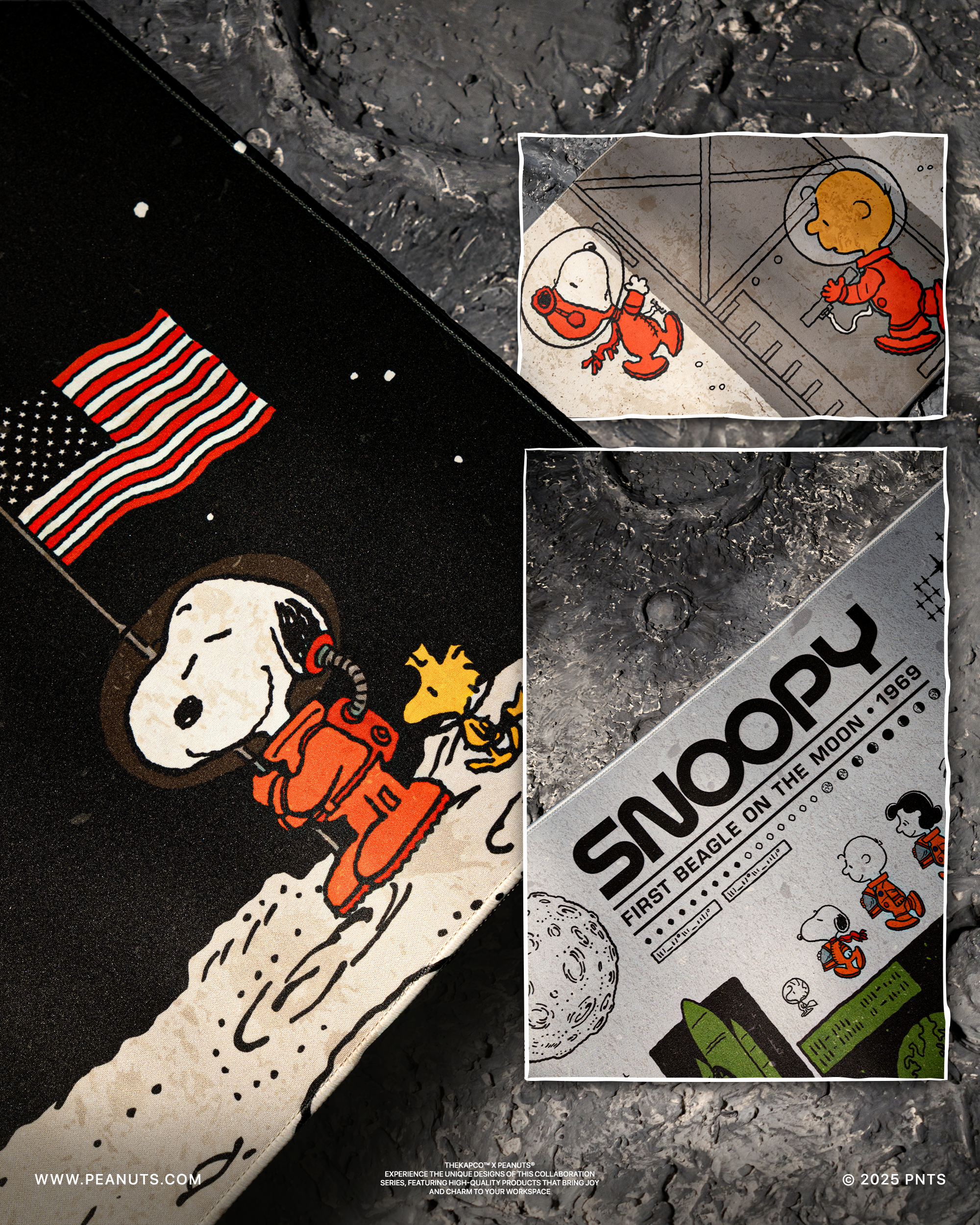 Thekapco x Peanuts | Vintage Astronaut Deskmat - Fly me to the moon