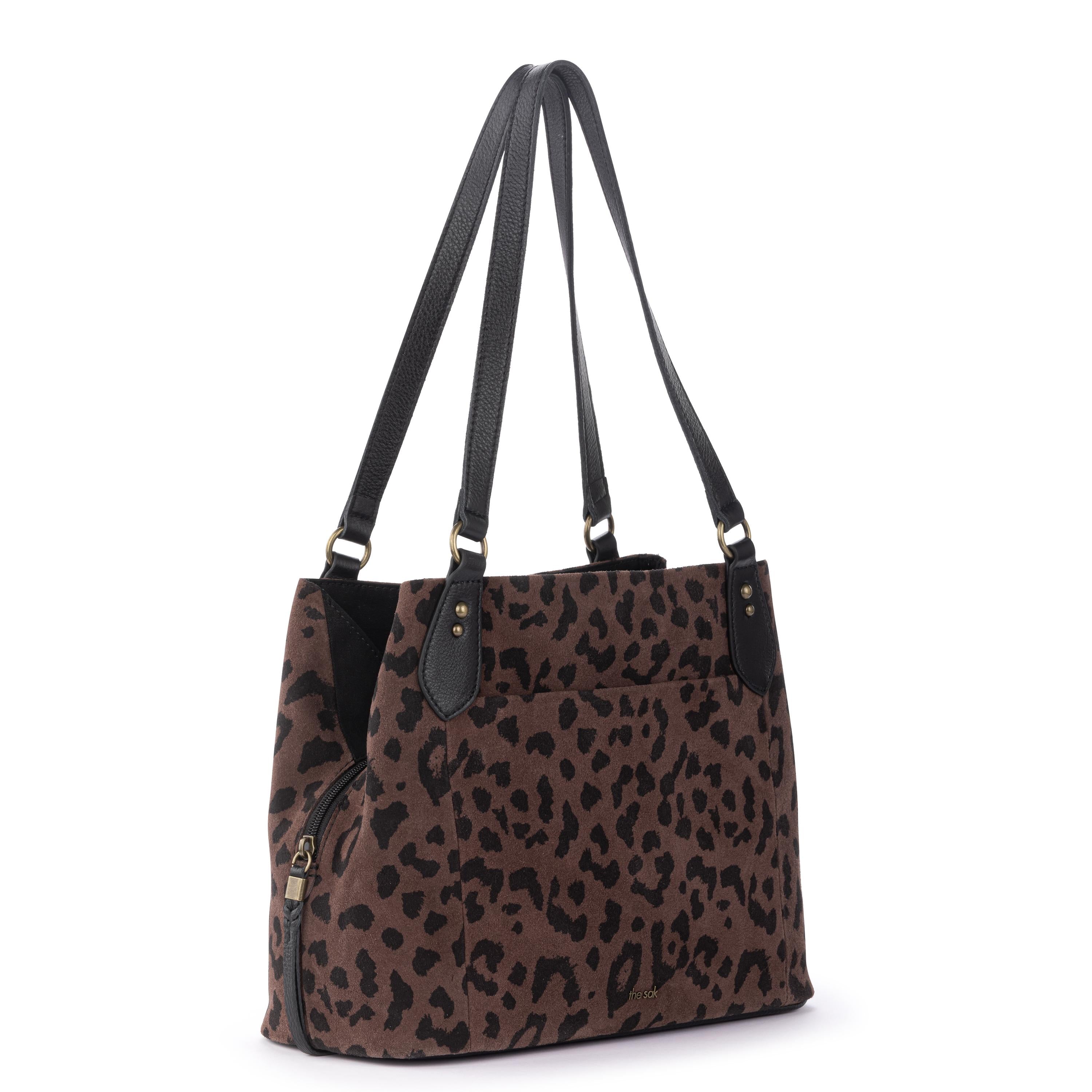 Melrose Satchel Bag in Leopard Suede – The Sak