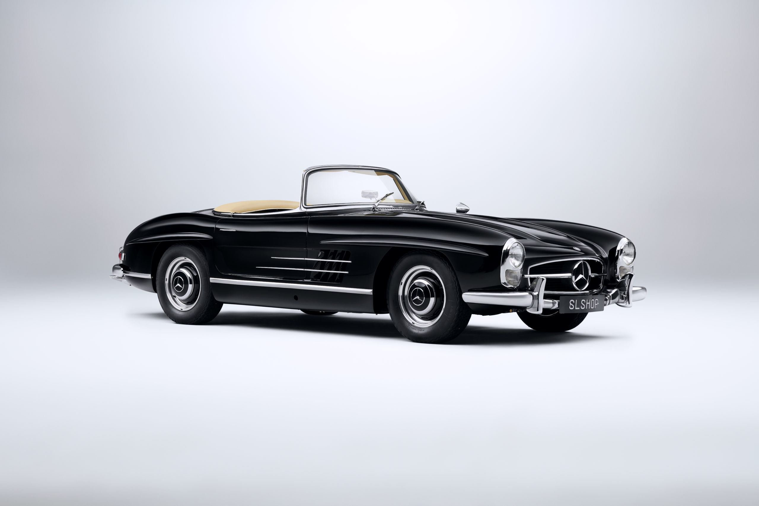 1957 Mercedes Benz W198 300SL Roadster Black (040) with Cream