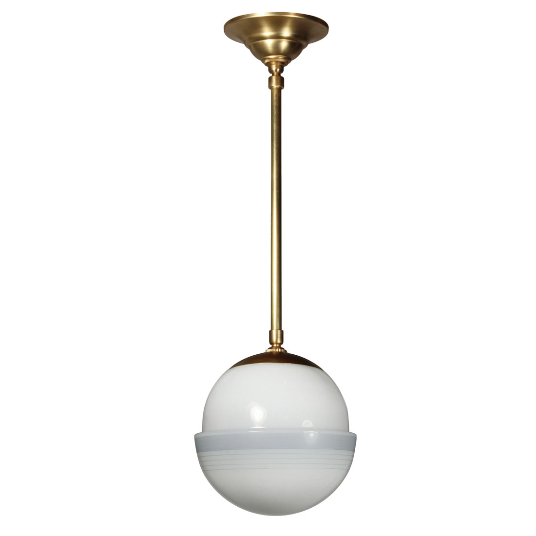 Antique Glass Ball Pendant Light with Original Switch