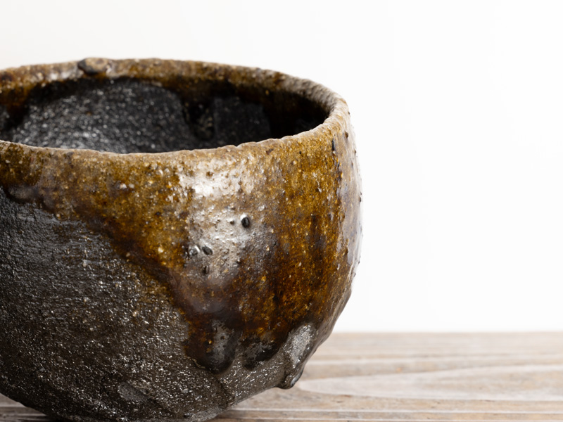 Bizen-yaki matcha bowl by Fujiwara Akira [BOW-88-007-0000