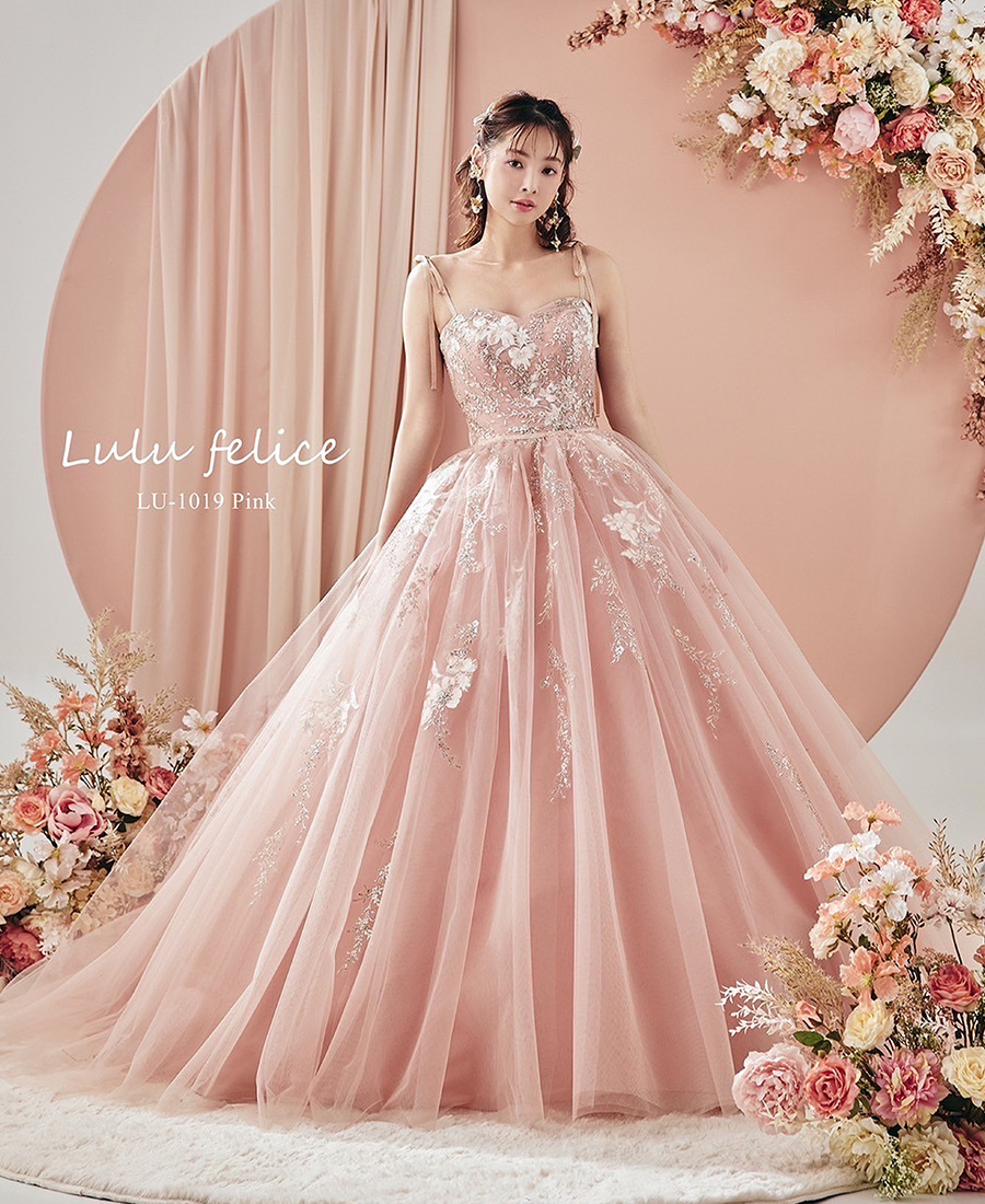 Lu-1019（pink） Lulu felice | ウェディングドレスレンタル TIG DRESS