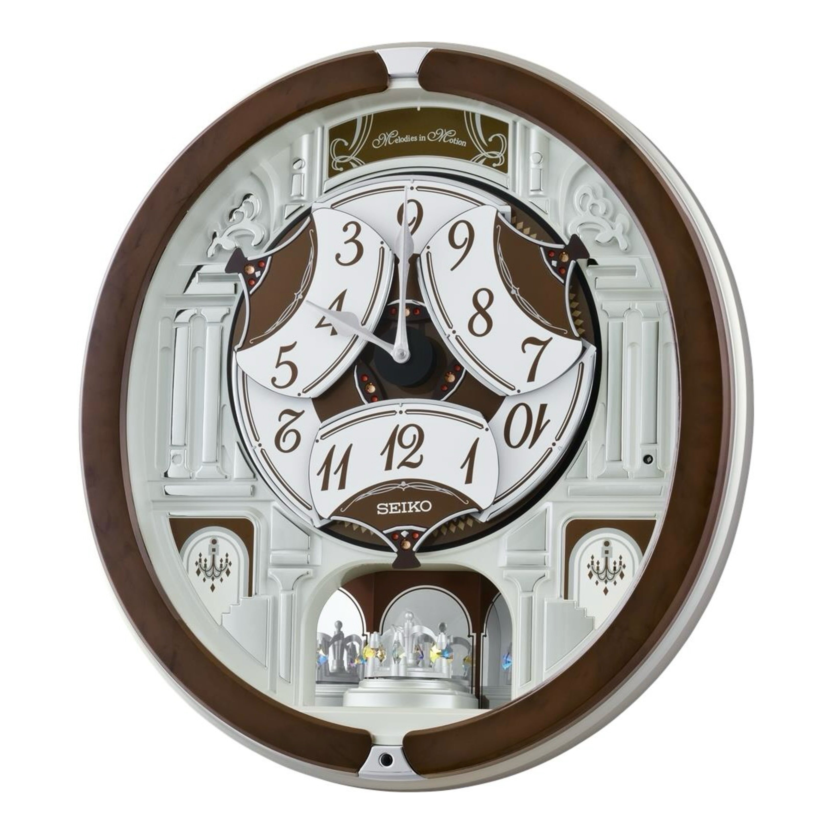 Seiko QXM615BRH “Snow Castle” Melodies in Motion Dancing Dial