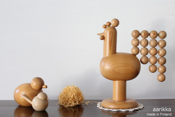 aarikka アーリッカ 鳥のオブジェ （特大）/ with レース敷物