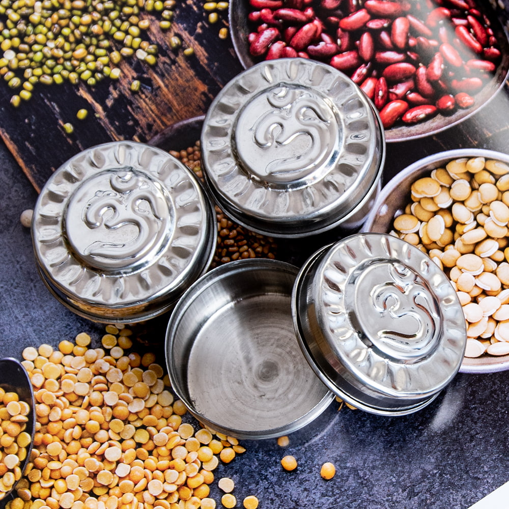 3個セット】ステンレスのマサラケース・小物入れ[約4.2cm×3cm] の通販