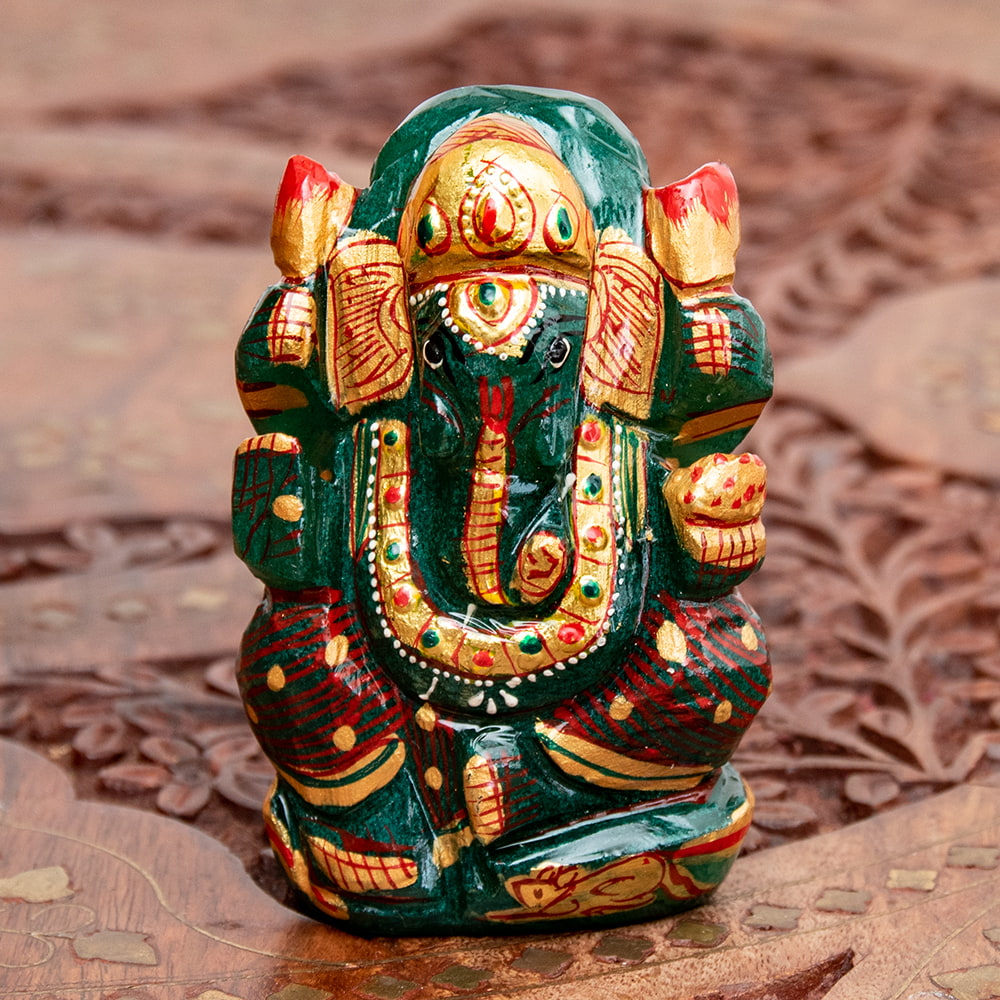 一点物】手彫りのマルガジ・ガネーシャ（インド翡翠） - 約148g の通販