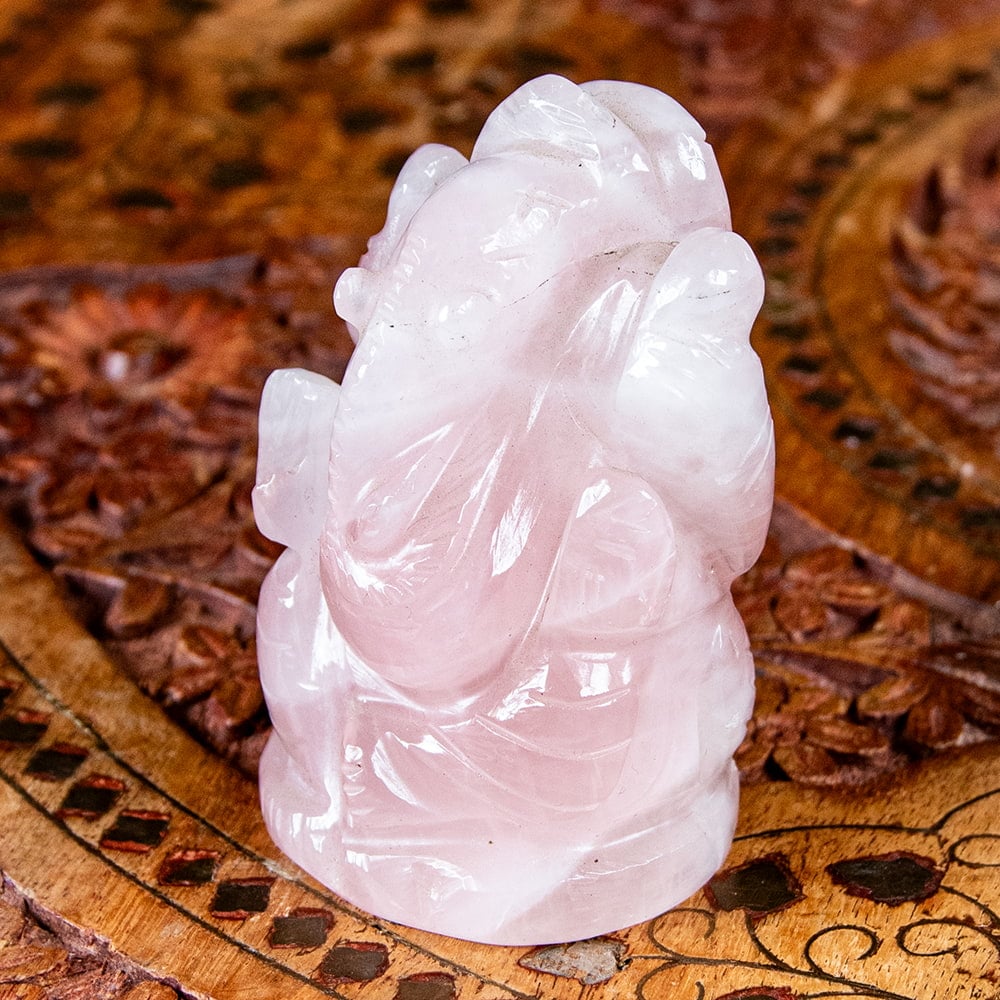 一点物・天然石】手彫りのグラービ・スファティク・ガネーシャ