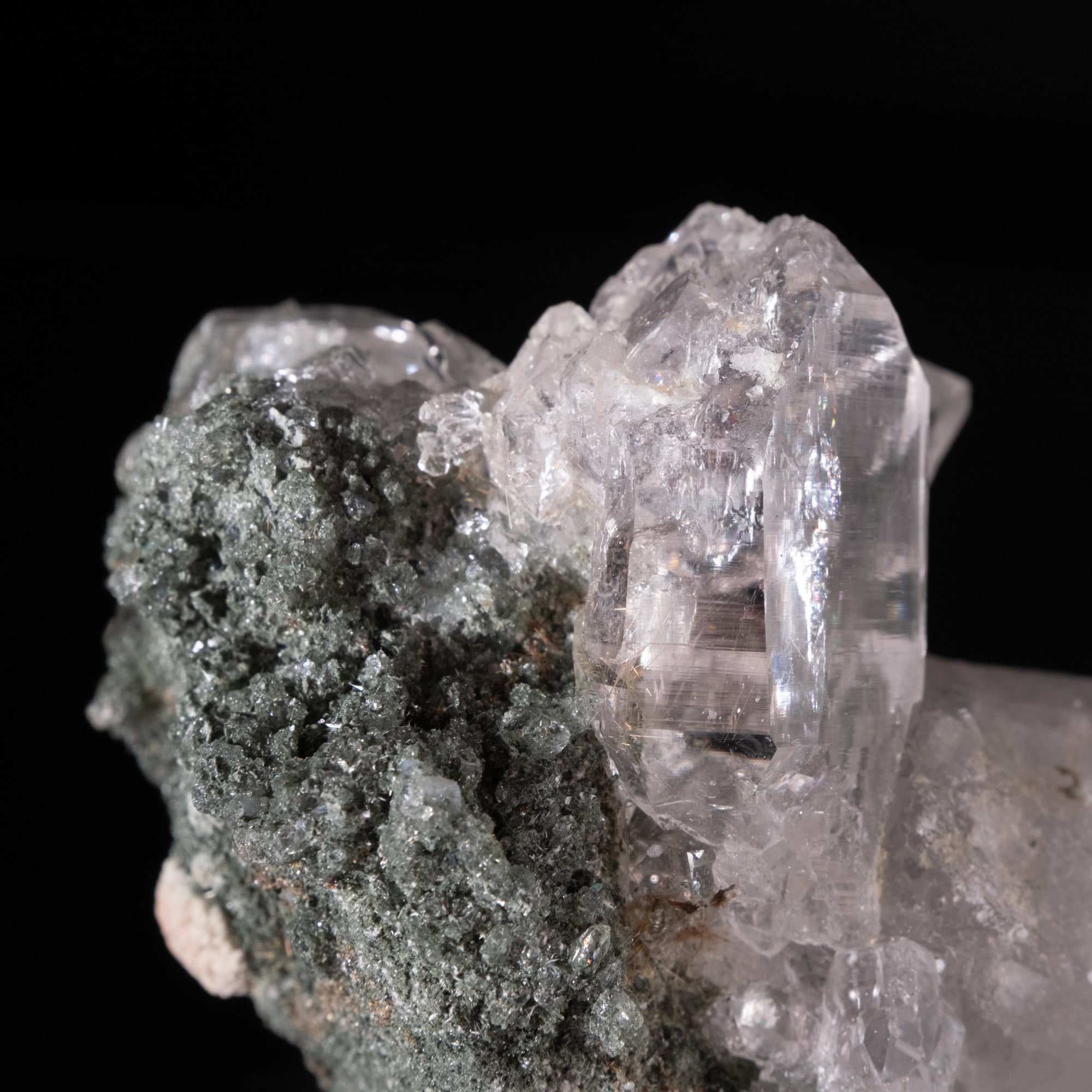 一点物】 ヒマラヤ水晶原石 【 124.5g】ルチル・クローライト・透明度