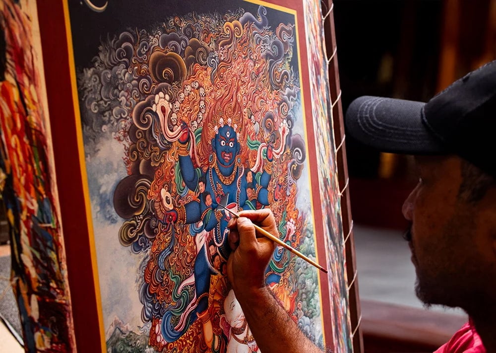 一点物〕タンカ - 金剛法界曼荼羅[29cm x 36cm] の通販[送料無料