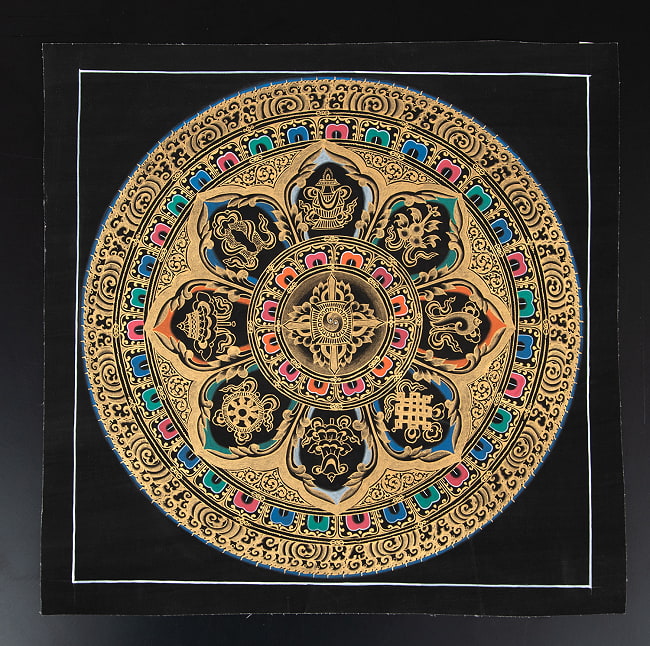 一点物〕タンカ - 八吉祥曼荼羅 アシュタマンガラ Ashtamangala[35cm x