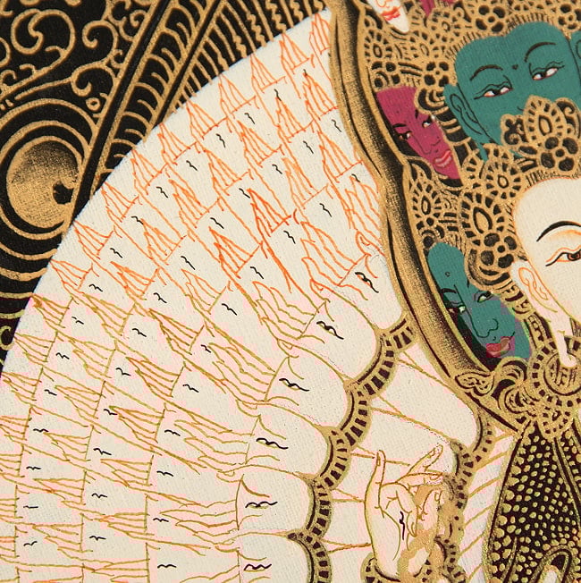 一点物〕タンカ - 十一面千手千眼観世音菩薩[30cm x 40cm] の通販[送料