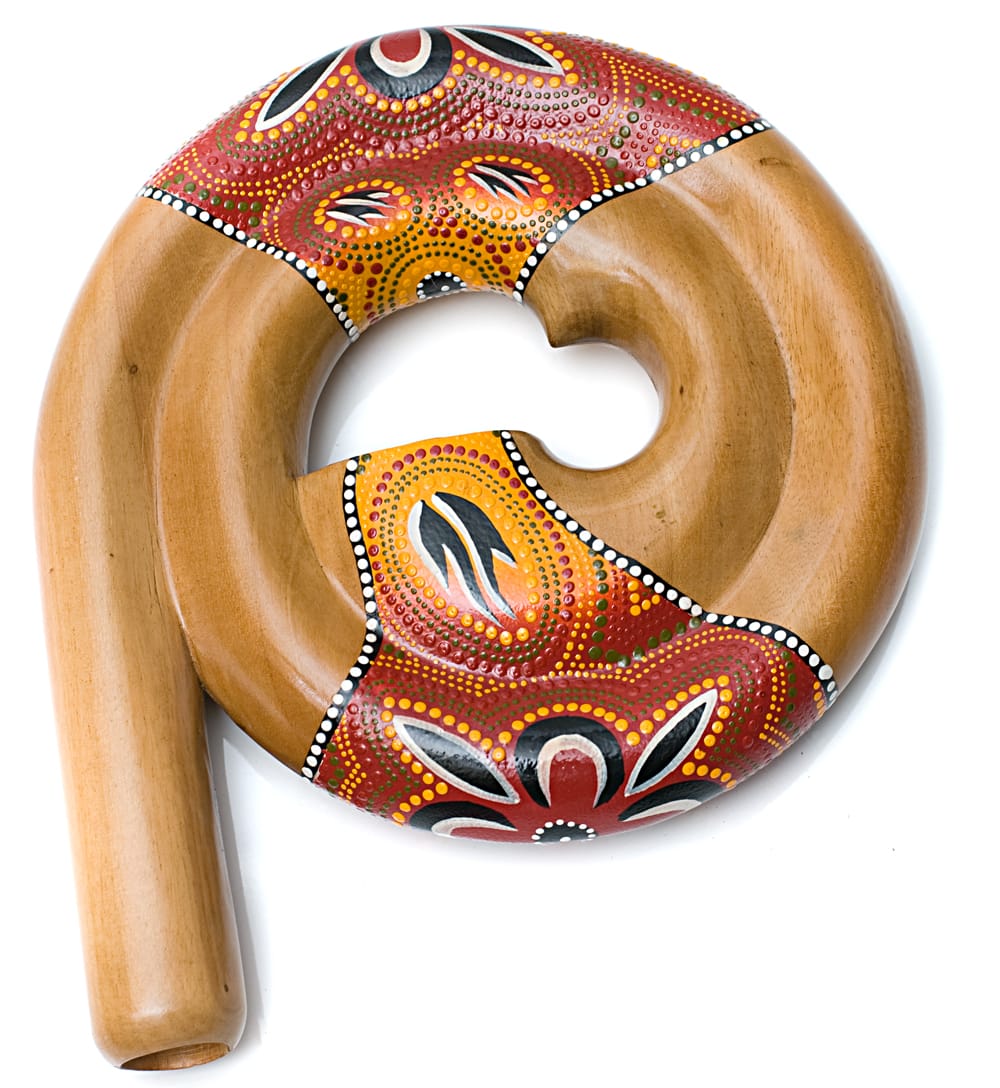 スパイラル・ディジュリドゥ【木目 赤黄系】 の通販[送料無料