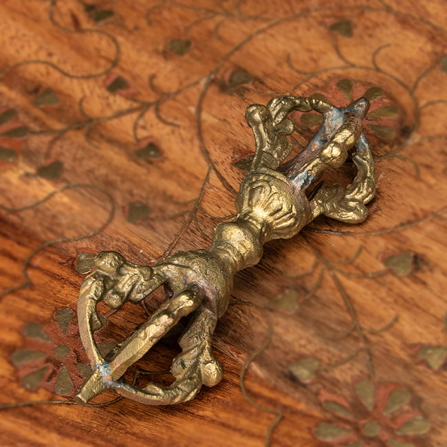 密教法具・金剛鈴（ガンター）と金剛杵（ヴァジュラ）のセット【11cm