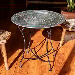 天板＋折り畳める木製脚セット〕金属工芸品の街、モラダバードから