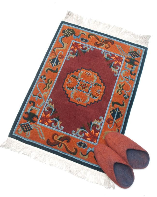 高密度】手織りのチベット絨毯【約60cm×約90cm】 の通販[送料無料