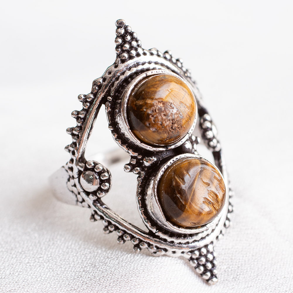 インドのトライバル天然石リング シルバー の通販 - TIRAKITA.COM