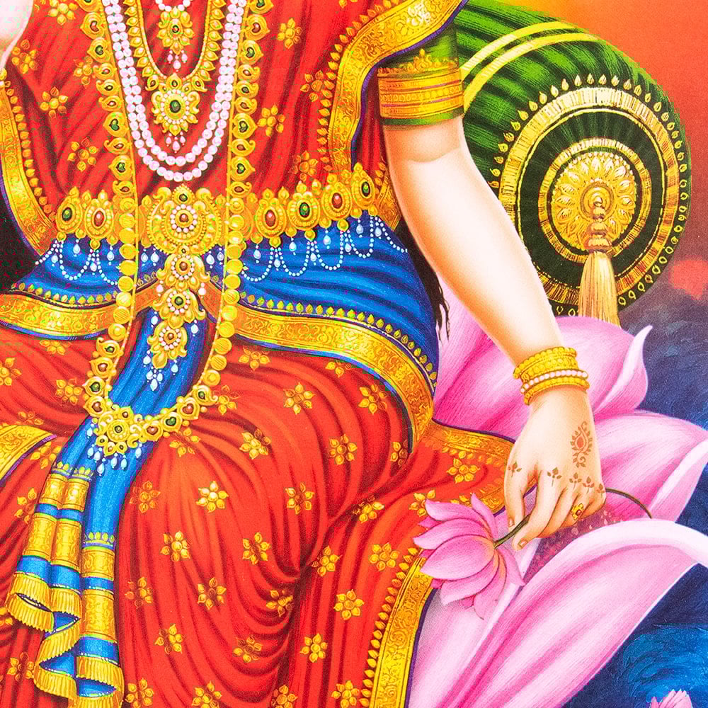 約64cm×約45.5cm〕インドのヒンドゥー神様ポスター - クリシュナ